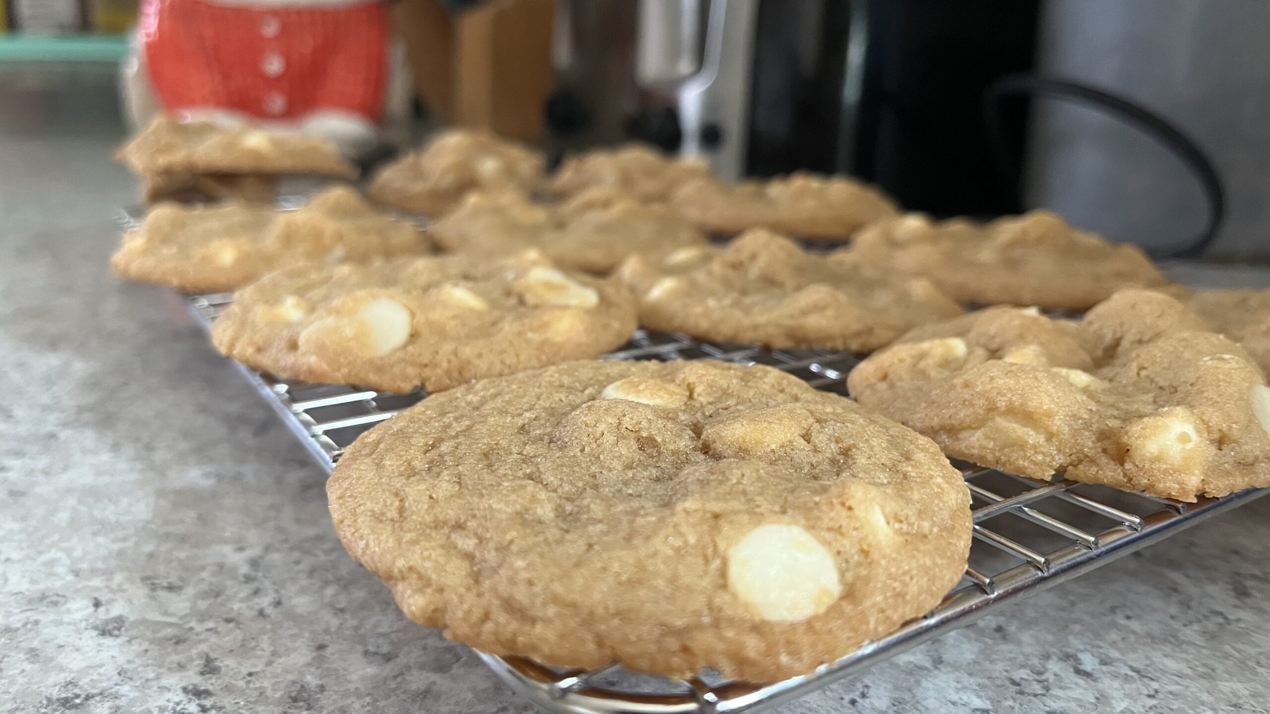 White chocolate chips & macadamia cookies