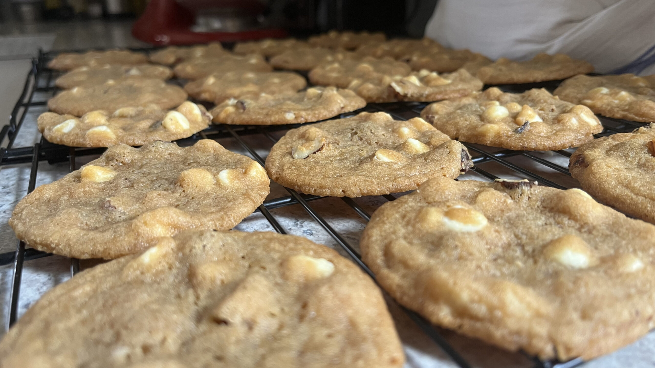 White chocolate chip hazelnut cookies